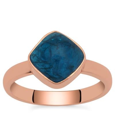 Rose Gold Plated Sterling Silver Neon Apatite Statement Ring - Stellify