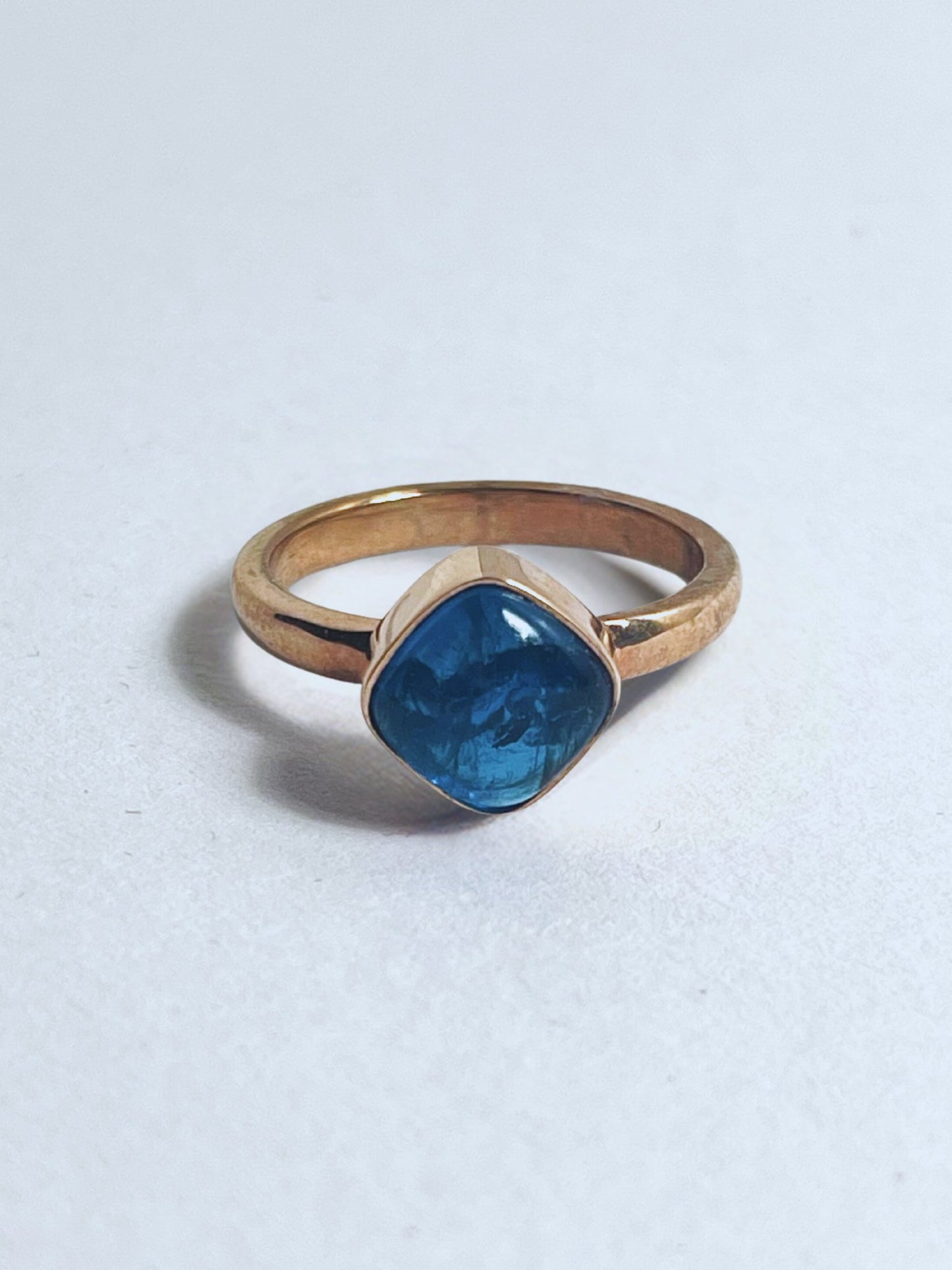 Rose Gold Plated Sterling Silver Neon Apatite Statement Ring - Stellify