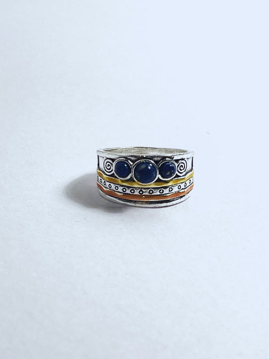 Statement Ring with Lapis Lazuli Stones - Stellify