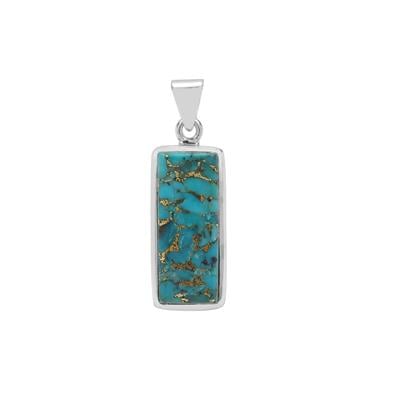 Sterling Silver 13.5cts Copper Mojave Turquoise Drop Pendant Necklace - Stellify
