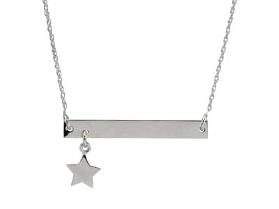 Sterling Silver Bar and Star Stellify Signature Collection Pendant Necklace - Stellify