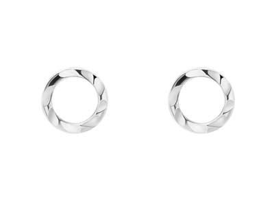 Sterling Silver Hammered Circle Ring Stud Earrings - Stellify