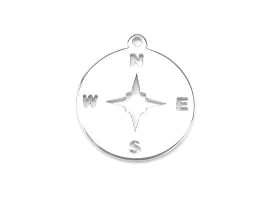 Sterling Silver North Star Compass Charm - Stellify
