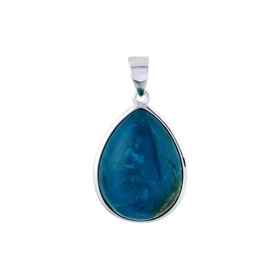 Stunning 14cts Chrysocolla Pear Shaped Pendant Necklace - Stellify